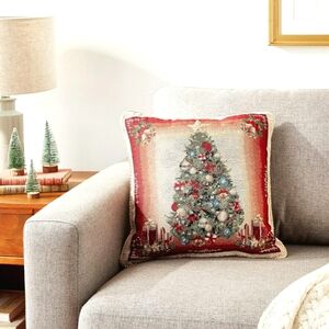 NEW 2 Santa Tree 18 Inch x 18 Inch Decorative Throw Pillow Cover